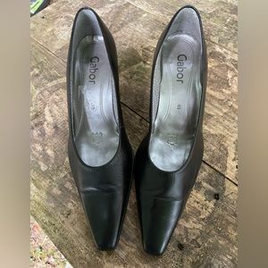 GABOR Black leather heels US Size 8